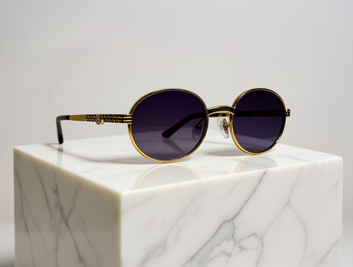 Bonano Portofino Gold Sunglasses Frame Black Lenses