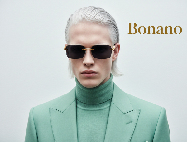 Bonano Giaguaro Gold Sunglasses Frame Black Lenses