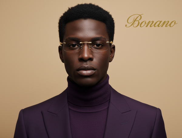 Bonano Calabria Gold Eyeglasses Frame Clear Lenses