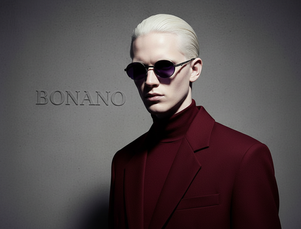 Bonano Portofino Silver Black Lenses Sunglasses Frame