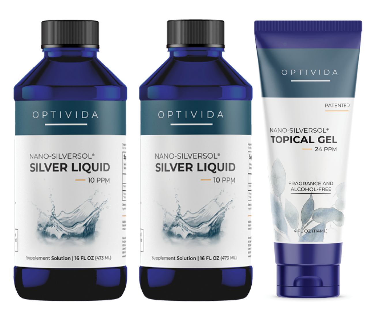 Optivida Nano Silver Sol Value Pack, 2 Liquid, 1 Topical Gel