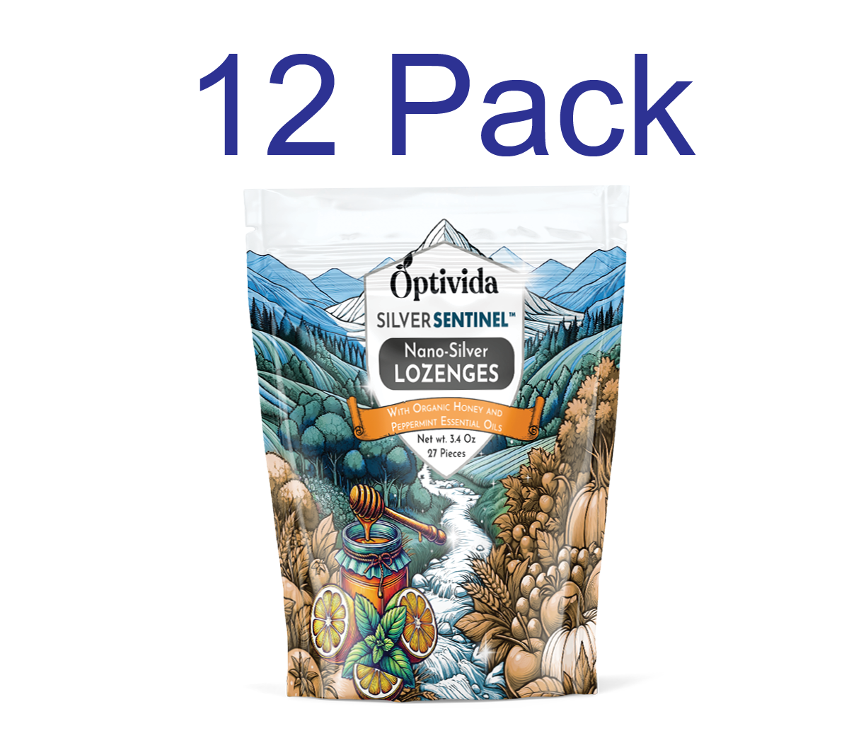 Nano-Silver Lozenges 60 ppm | Honey & Peppermint 12pack