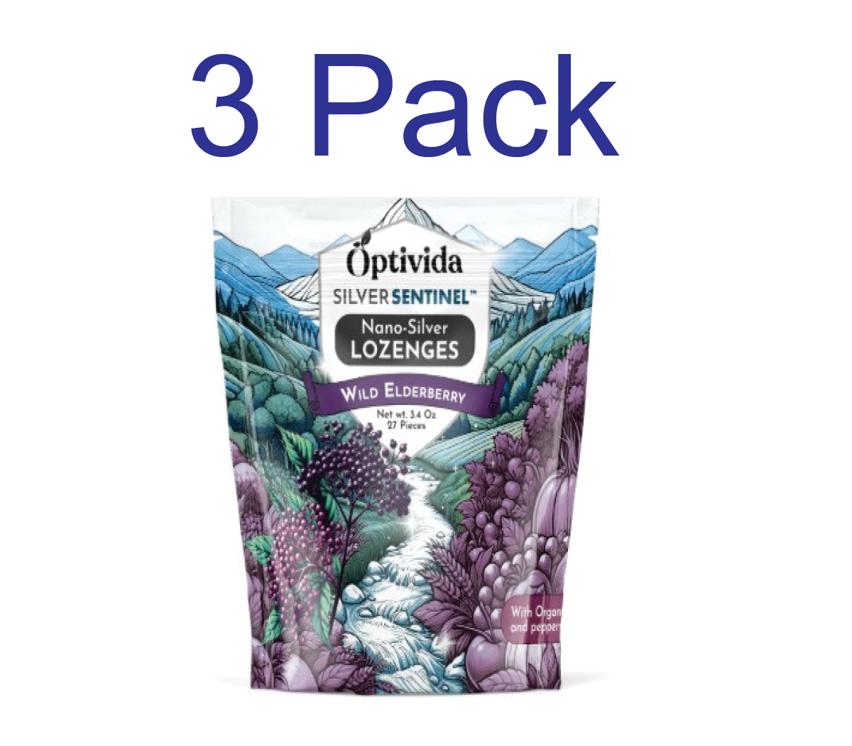 Wild Elderberry Nano Silver Lozenges 60PPM - 3pack - Honest