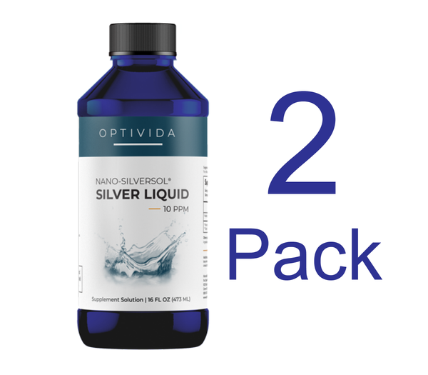 Optivida Silver Solution 16 Ounce Bottles.  2 Bottles For One Low Price.