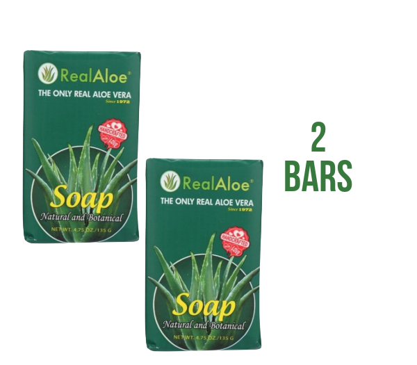 Real Aloe Vera Face & Body Soap Bar | 2 Pack
