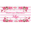 Happy 50th Birthday Personalized Birthday Banner with Rose Accent