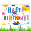 Colorful happy birthday yard sign to go with your colorful painting party theme!