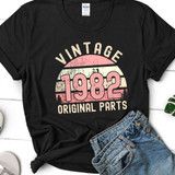 Happy 41st birthday! Our Vintage 1982 graphic tee has a retro look that makes it the perfect outfit for your 41st birthday! Perfect birthday gift.