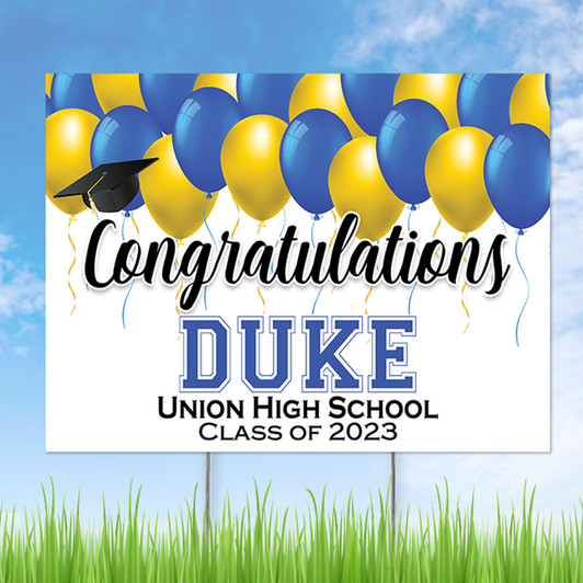Congratulations Class of 2023 Graduate personalized yard sign. Waterproof. Reusable. Easy to install. Free shipping.