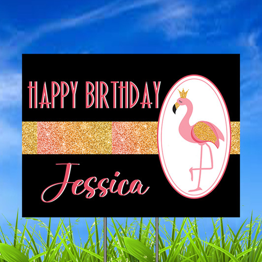 Flamingo Party Personalized Yard Sign