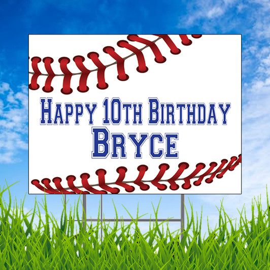 Baseball theme birthday personalized yard sign