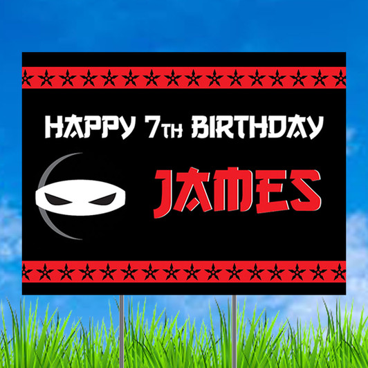 Karate theme personalized birthday party yard sign for your little ninja's special day.