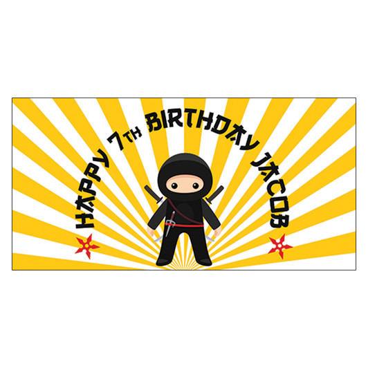 Wish your Lil Ninja a kickin' happy birthday with our personalized ninja theme party banners.