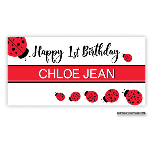 Wish your little lovebug an awesome happy birthday with our little ladybug theme birthday banners. Printed in vibrant full color on sturdy vinyl. Easy to hang. Use indoors or outdoors.