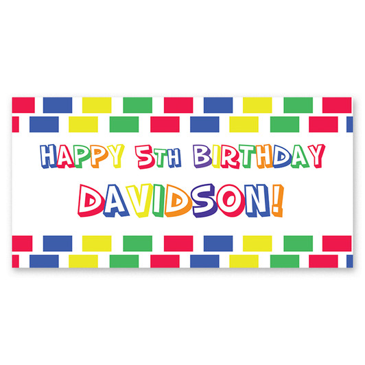 Colorful blocks make this the perfect backdrop for your special someone's birthday celebration. Wish them a colorful, love- filled life on their special day and let them know how much you care. Easy to hang. Waterproof. Free shipping.