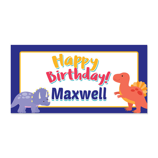Use our adorable, colorful dinosaur theme birthday party banners as the backdrop for your special event. Comes with grommets in the corners for easy hanging. Quick turnaround. Free shipping.