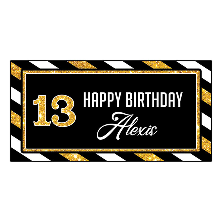 Elegant and chic 13th birthday party banner