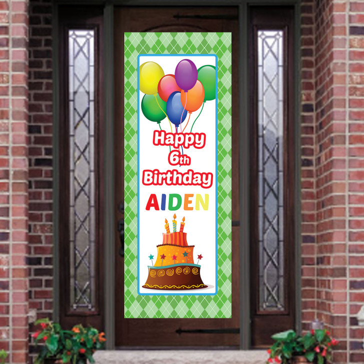 Happy Birthday Personalized Vertical Door Banner