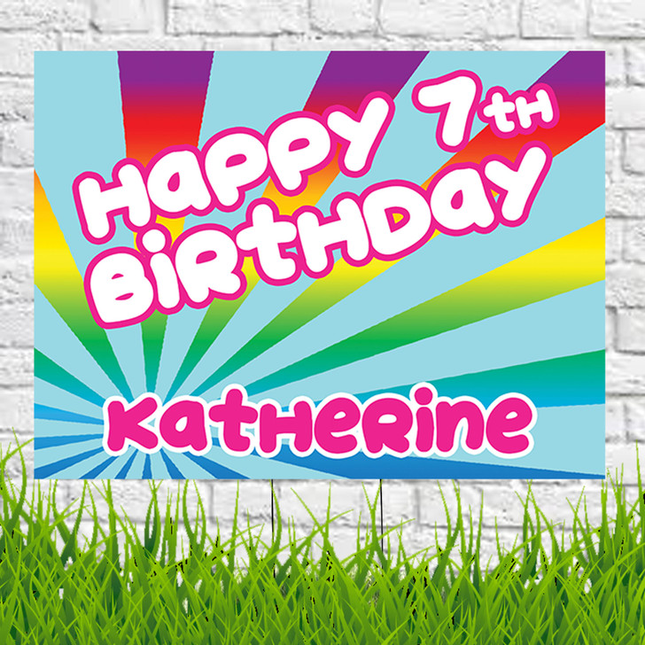Colorful, magical and simply awesome - our personalized birthday yard sign is sure to delight and spark job to your Celebrant and guests.