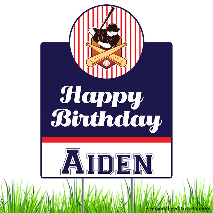 Play ball! This baseball theme yard sign is the perfect addition to your sportsman's birthday.