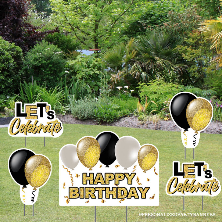 Dress up your yard and impress your guest of honor and party guests with our happy birthday kit. Easy to assemble. Waterproof. Reusable.