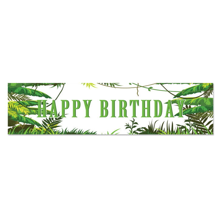 Wish them a happy birthday with this jungle theme birthday banner! It's sure to bring joy and a smile!