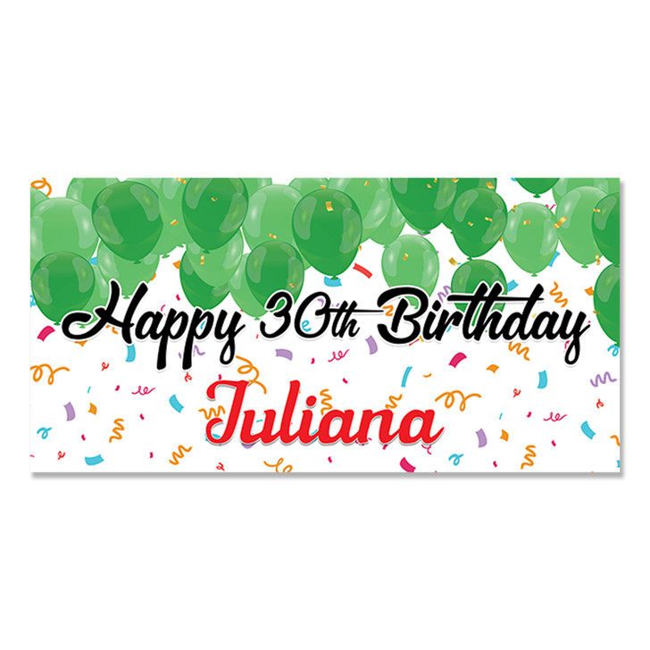 Happy birthday! Our personalized happy birthday banners are the perfect backdrop for your party. Easy to hang.