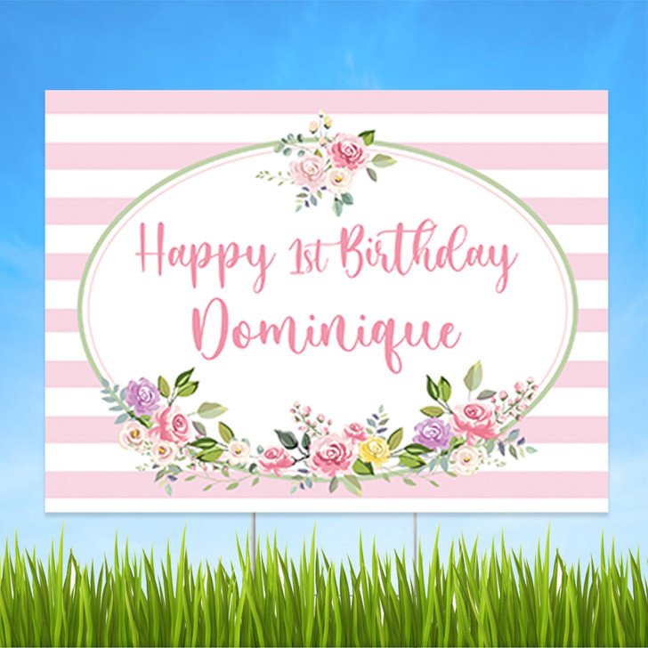 Spark joy and make lasting memories with our custom birthday lawn signs. Show them how much you care with our colorful personalized happy birthday yard signs.