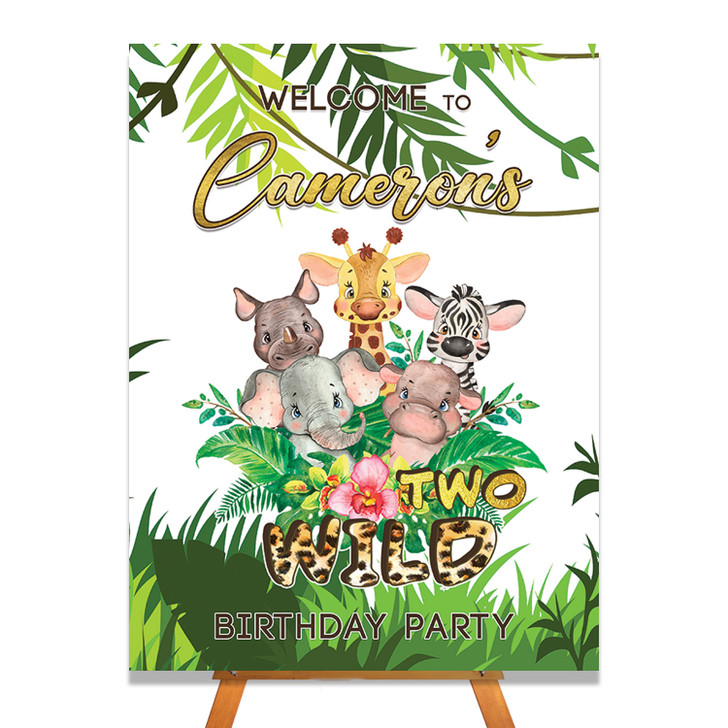 It's been a wild 2 years! Celebrate your baby's 2nd birthday with our Two Wild safari theme birthday party welcome sign. Prop up on an easel and welcome friends and family to your event.
