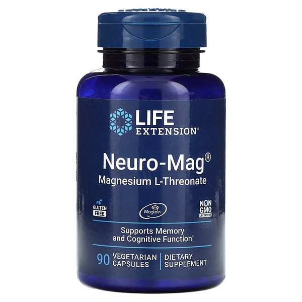 Magnésium L-thréonate Neuro-Mag Par Life Extension - 90 Gélules, Neuf Sous Blister