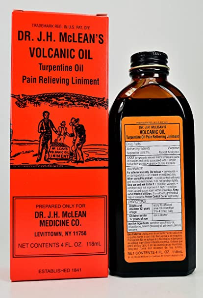 mclean's volcanic oil liniment, mclean's volcanic oil, dr mclean's volcanic oil