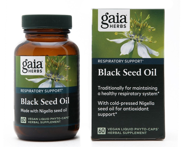 Gaia Herbs Black Seed Oil Respiratory Support - 60 Capsules