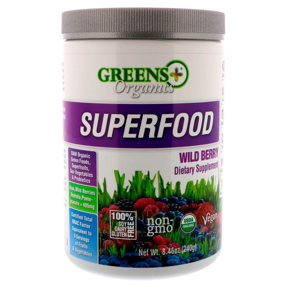Greens Plus Organic Superfood Powder Wild Berry - 8.46 oz