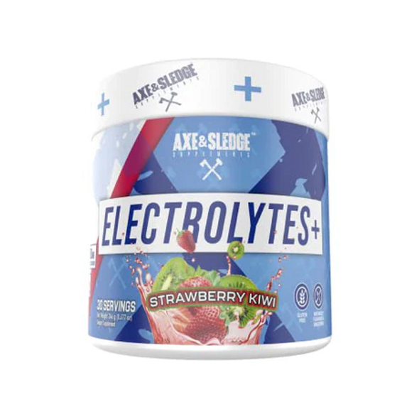 Axe & Sledge Supplements Electrolytes+, Hydration, Performance, and Recovery, Naturally Flavored & Sweetened, 30 Servings (Strawberry Kiwi)