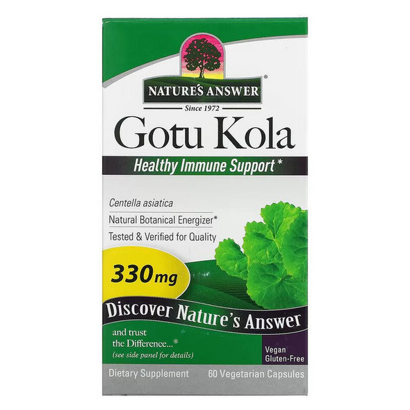 Nature's Answer, Gotu Kola, Healthy Immune Support, 330 mg, 60 Vegetarian Capsules Nature's Answer, Gotu Kola, Healthy Immune Support, 330 mg, 60 Vegetarian Capsules