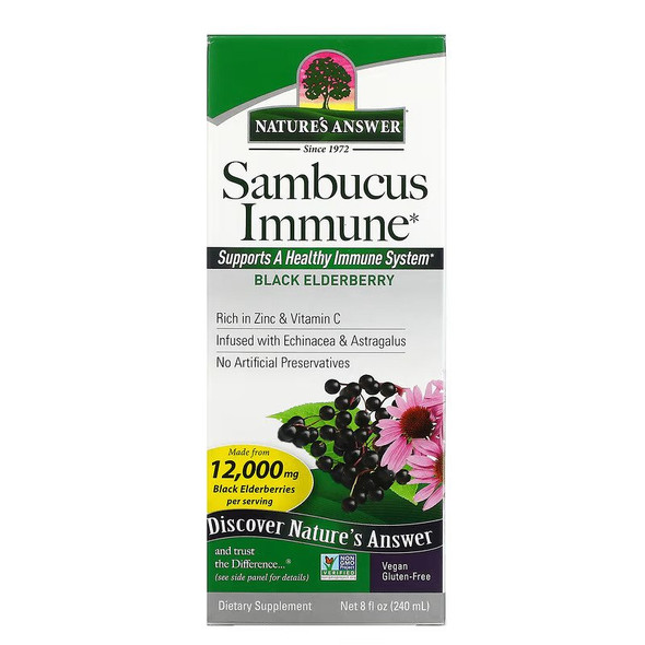 Nature's Answer, Sambucus Immune, Black Elderberry, 12,000 mg, 8 fl oz (240 ml)GA