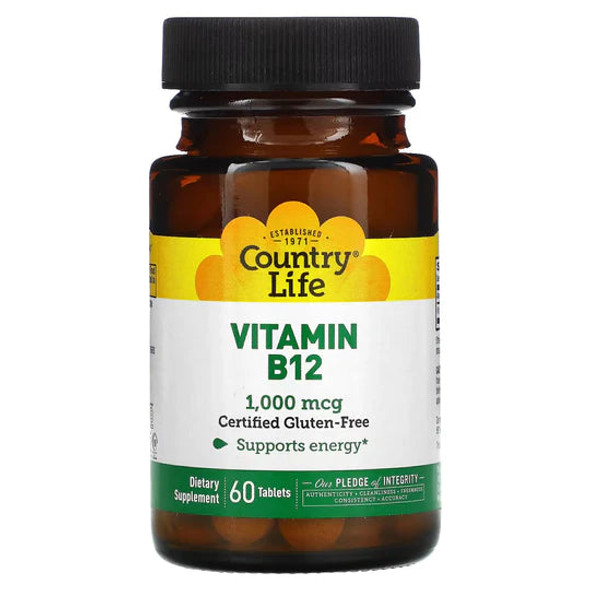 Country Life, Vitamin B12, 1000 mcg, 60 Tablets