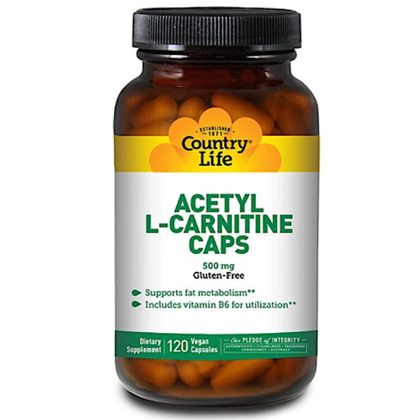 Country Life, Acetyl L-Carnitine 500 mg, 120 Vegetarian Capsules