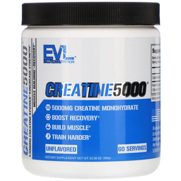 Evlution Nutrition - Creatine Monohydrate Powder 5000mg Unflavored 60 Servings - Creatine Supplement to Boost Recovery & Build Muscle Evlution Nutrition - Creatine Monohydrate Powder 5000mg Unflavored 60 Servings - Creatine Supplement to Boost Recovery & Build Muscle