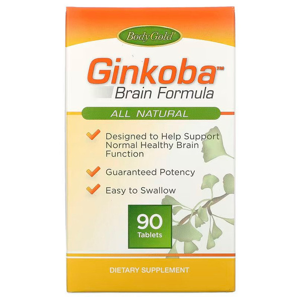 BodyGold, Ginkoba Brain Formula, 90 Tablets