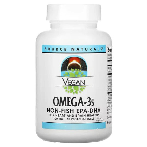 Source Naturals, Vegan Omega-3S, Non-Fish EPA-DHA, 300 mg, 60 Vegan Softgels Source Naturals, Vegan Omega-3S, Non-Fish EPA-DHA, 300 mg, 60 Vegan Softgels