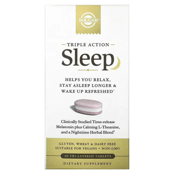 Solgar, Sleep, Triple Action, 60 Tri-Layered Tablets