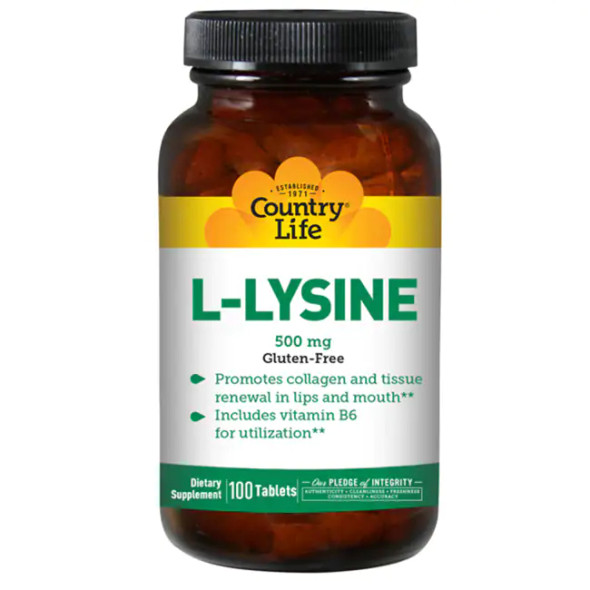 Country Life L-Lysine 500 mg 100 Tablets