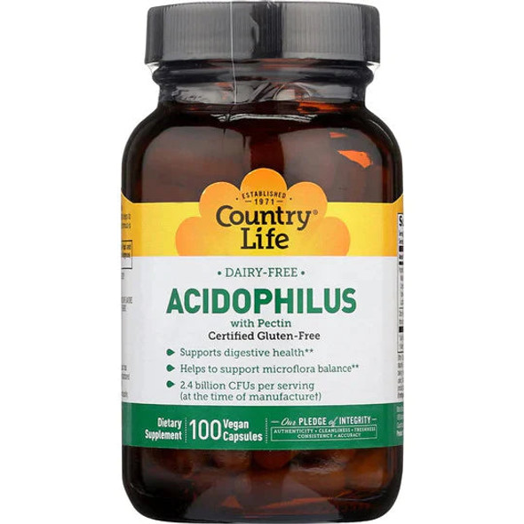 Country Life, Acidophilus With Pectin, 100 Vegan Capsules
