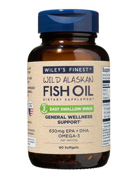 wiley's finest fish oil, wiley's finest wild alaskan fish oil, 60 capsules, wiley finest fish oil