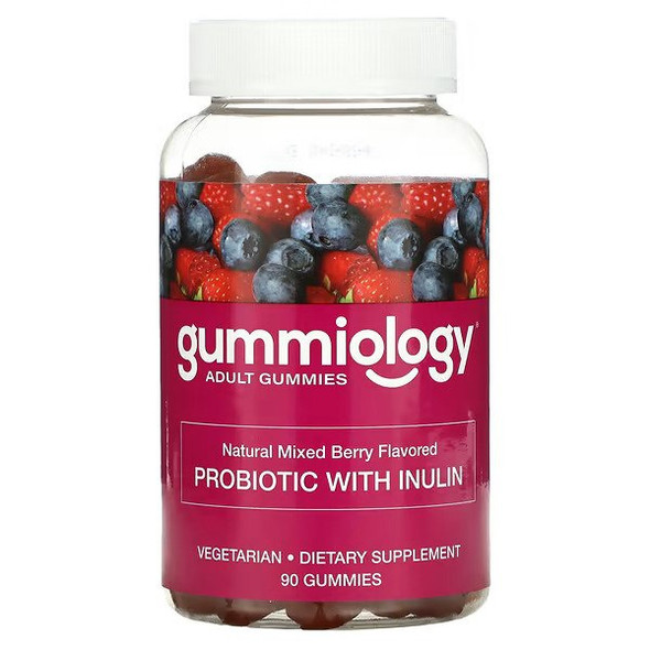 Gummiology, Probiotic with Inulin Gummies, Mixed Berry, 90 Vegetarian Gummies