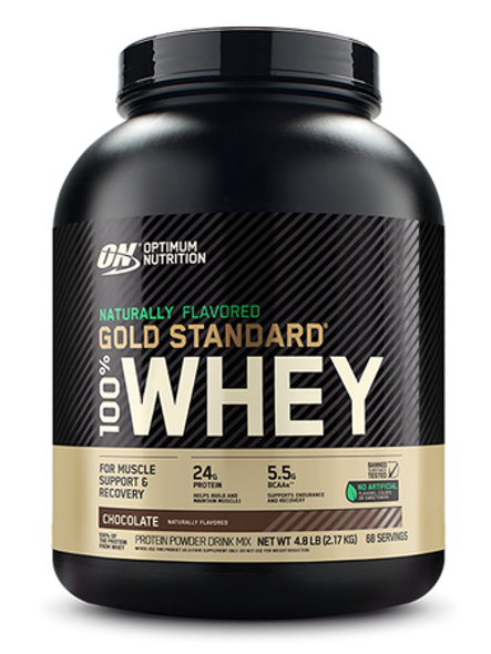 Optimum Nutrition, Gold Standard 100% Whey Protein Powder, Naturally Flavored Chocolate, 4.8 lb