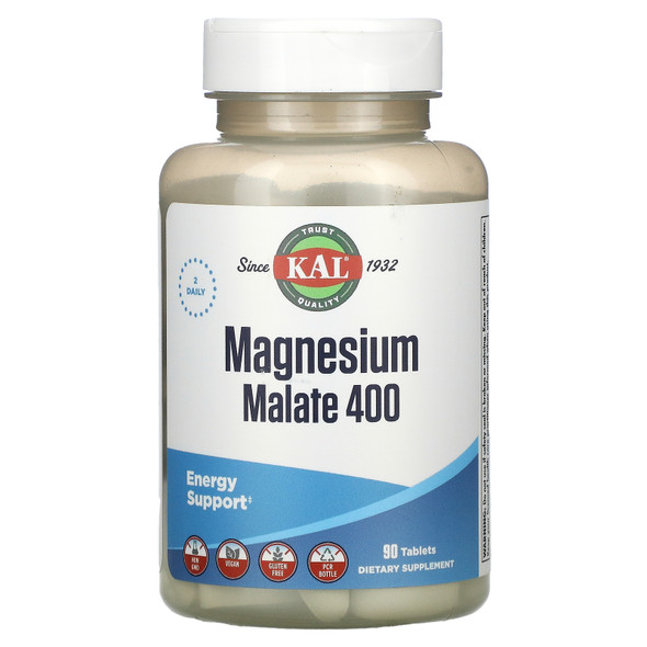 KAL, Magnesium Malate 400, 90 Tablets KAL, Magnesium Malate 400, 90 Tablets