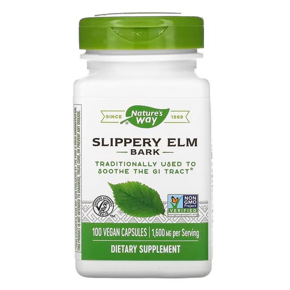 nature's way slippery elm, nature's way slippery elm bark, nature's way slippery elm bark, 400 mg,