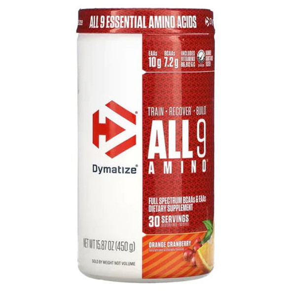 Dymatize, ALL9AMINO, Orange Cranberry, 15.87 oz (450 g)